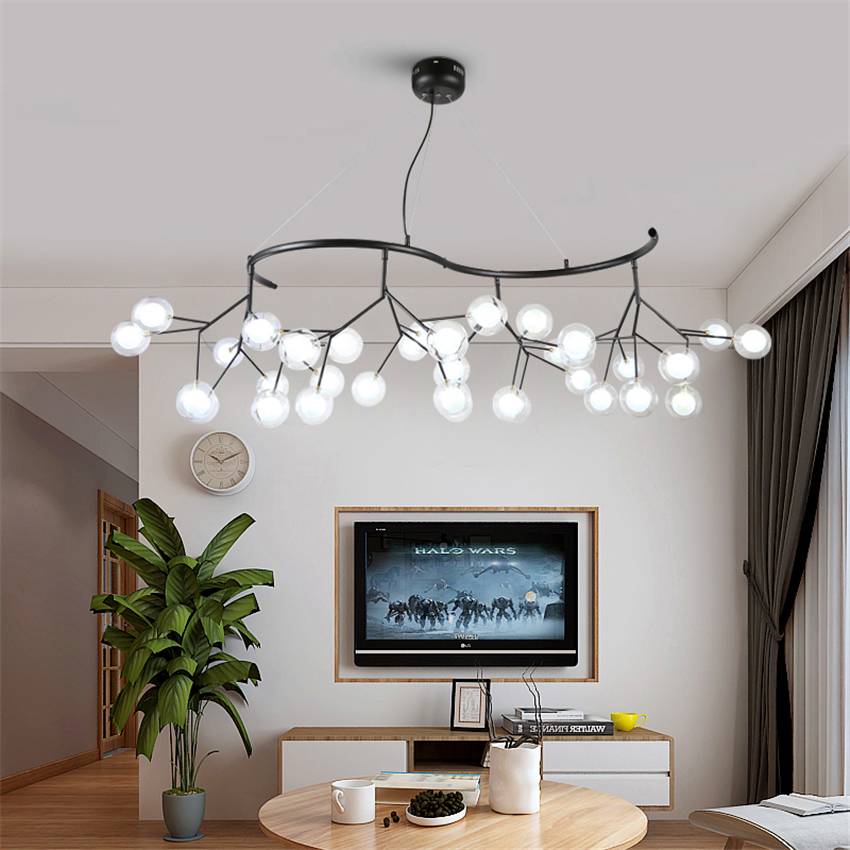 Nordic LED Glass Pendant Light Dining Room Kitchen Fixtures LED Pendant Lamp Romantic Firefly Hanging Lamp Avize Lustre Lighting