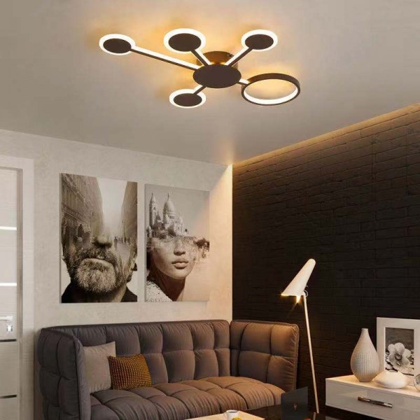 black Modern LED chandelier for living room bedroom dining room aluminum body Dimming home lighting luminarias dero