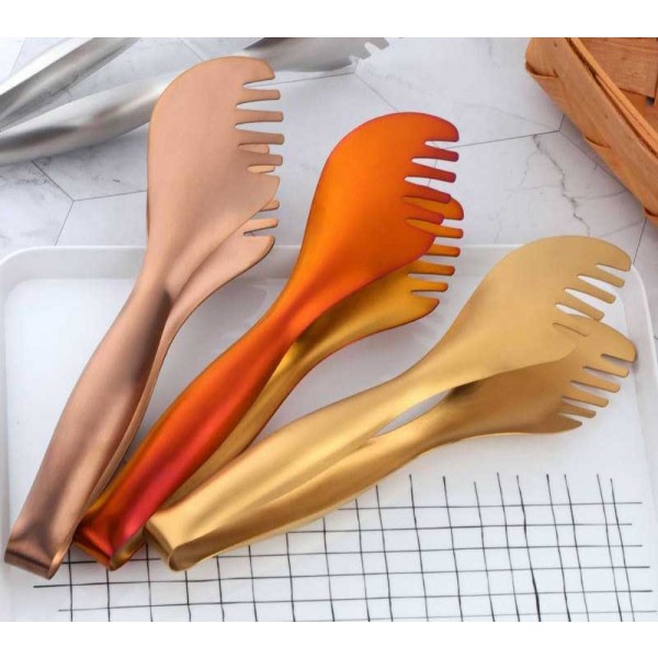 1 Pcs Stainless Steel Food Tong Multi-function Serving Utensil Bread Salad Steak BBQ Clip Cooking Tools Kitchen Accessories