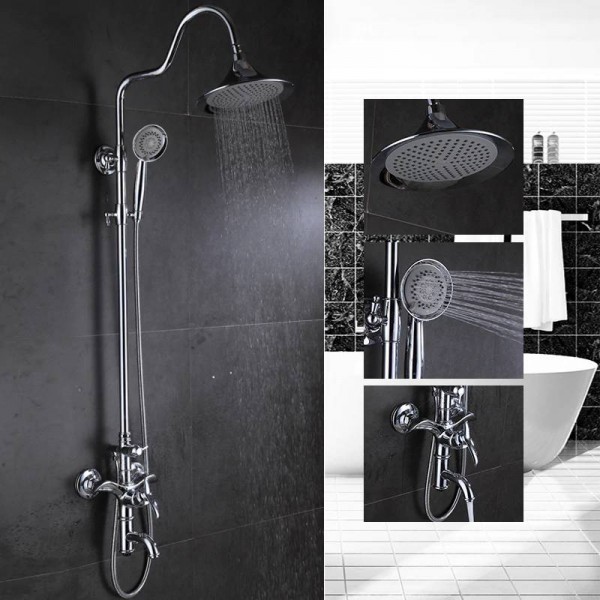 1SET Top Quality Bath Shower Faucets Set Bathroom Mixer Shower Bathtub Tap Rainfall Shower Wall Torneira Tap Shower Head 877008