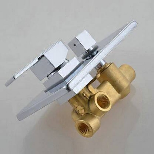 US Chrome Brass 4-Way Model Shower Diverter Thermostatic Faucet Mixer Valve Tap 