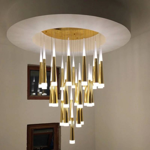 Stairway Luxury Hanging, Silver And Gold Modern Chandelier