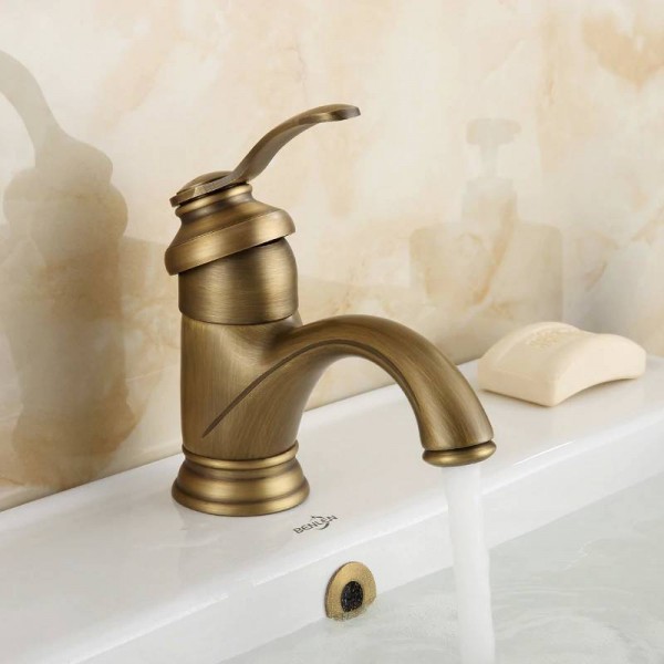 6" Antique Brass Faucet Bathroom Faucets crane Sink Basin Mixer Tap 9025A