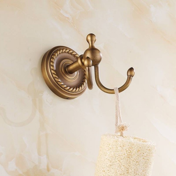 Hook Robe Vintage Brass Bronzed Bathroom accessories 