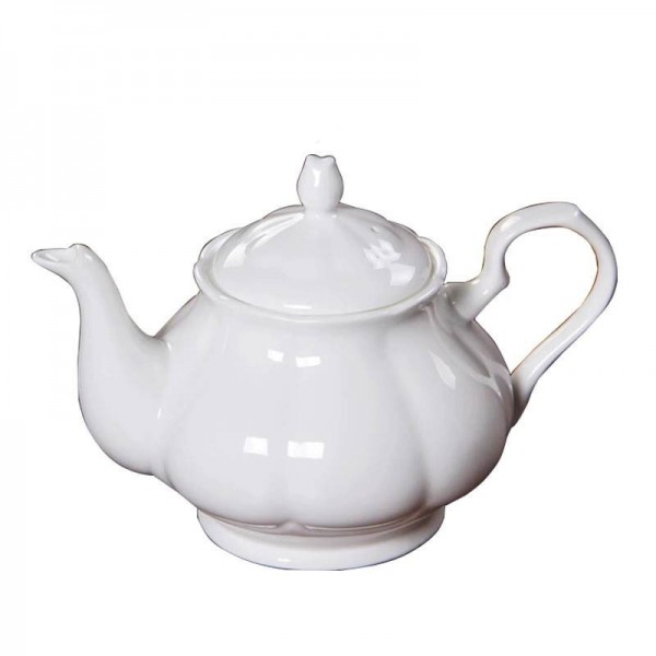 About 1000ml Modern Coffee Milk Pot Ceramic Bone White Teapot Drinkware / Garden Afternoon Tea Pots Black Tea Kettles Gift
