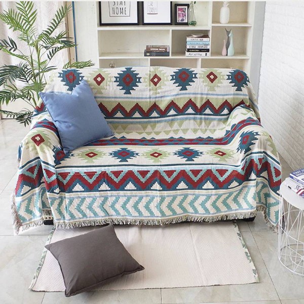 All match Exotic Ripple Throw Blanket Cotton Thread Sofa Cover Geometric Slipcover Cobertor Blankets For Beds Tassel Christmas
