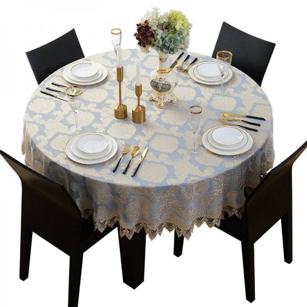 Amazing Round Tablecloth Jacquard Classic Table Cloth Elegant Decoracao Para Casa Lace Edge Toalha De Mesa Tapete Table Cover