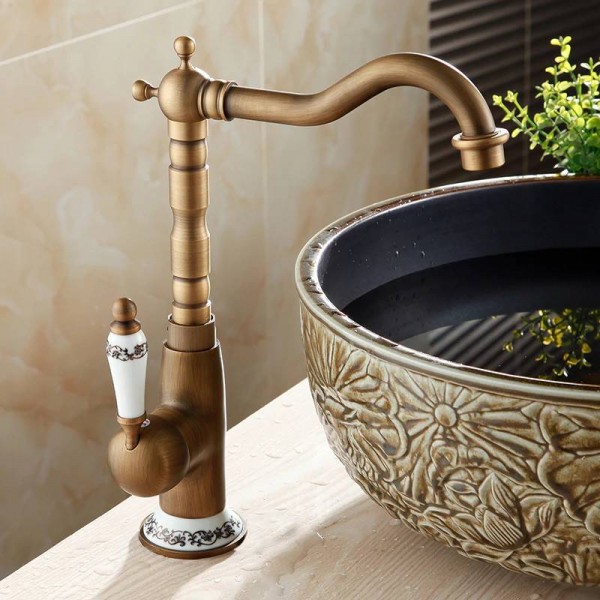 Luxury Basin Faucets Antique Bathroom Sink Mixer Grifo Lavabo Single Handle  Single Hole WC Bathroom Faucet Brass Hot and Cold Tap 9210F,Basin Faucets  Antique Bathroom Sink Mixer Grifo Lavabo Single Handle Single