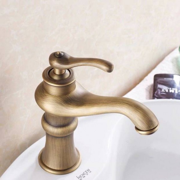 Basin Faucets Antique Bronze Brass Deck Bathroom Vessel Sink Faucet Tall Single Handle Hot Cold Mixer Water Tap WC Taps HJ-6601F