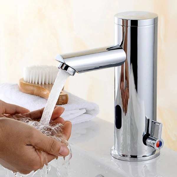 Basin Faucets Hot Cold Mixer Automatic Hand Touch Tap Hot Cold Mixer Battery Power Free Sensor Faucet Bathroom Sink 8903
