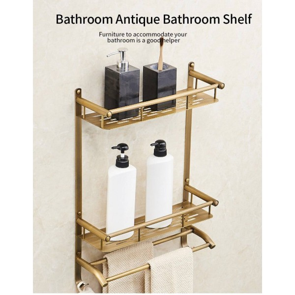Wall Mounted Brass Soap Dish Basket Storage Hanger Shelf Chrome Bathroom Holder 