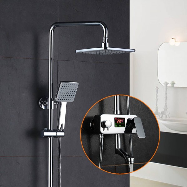 Bathroom Shower Faucet Set Bathtub Faucets Shower Mixer Tap Bath Shower Taps Waterfall Shower Head Wall Mixer Torneira 877015