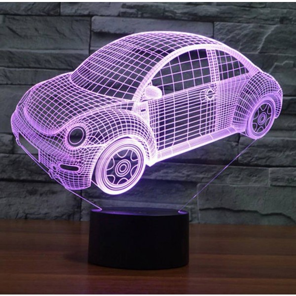 Beatles car 3D illusion lamp,LED usb touch switch nightlight Colorful gradient Acrylic engrave 3D visual creative night light