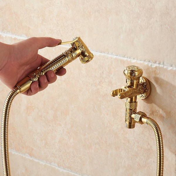 Bidet Faucets Single Cold Brass Wall Handheld Hygienic Shower Spray Head For Wash Bathroom Toilet Car Rinse Pet Airbrush 8891