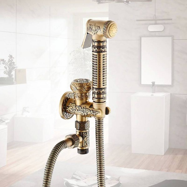 Bidet Faucets Single Cold Brass Wall Handheld Hygienic Shower Spray Head For Wash Bathroom Toilet Car Rinse Pet Airbrush 8891K