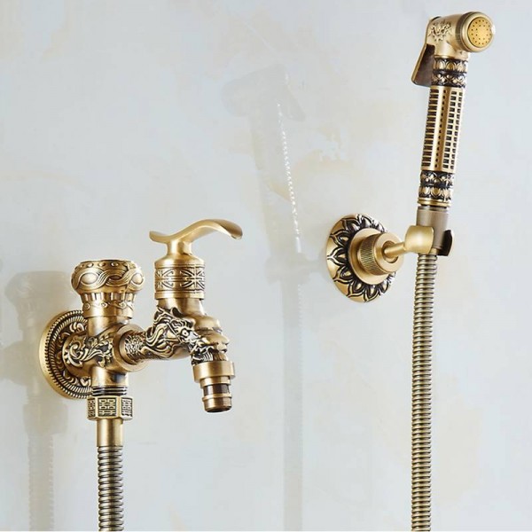 Details about   Bathroom Shower Tap Bidet Faucets Toilet Press Sprayer With Wall Mounted Hook 