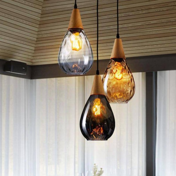 Luxury Black Glass Hanging Lamp Pendant, Glass Hanging Light Fixtures