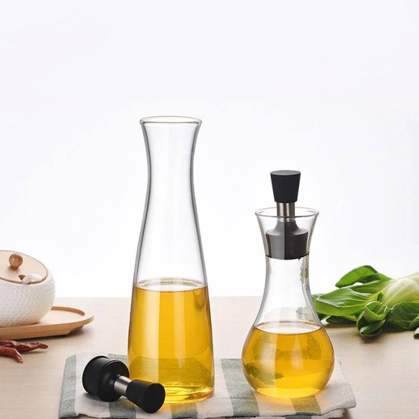 Borosilicate Glass Seasoning Bottle Creative Soy Sauce Pot With Cover Non-slip Non Oil Leaking Gravy Boats Tableware