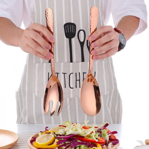  Tableware Set High Quality Utensils Stainless Steel Kitchen Dishes Dinnerware Large Size Salad Spork and Spoon