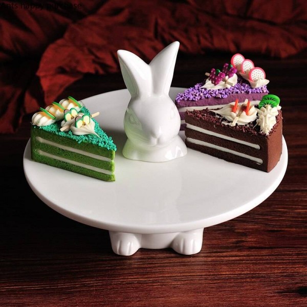Creative lovely rabbit Cake tray Fruit tray Cake stand Decorative plate wedding Thanksgiving Christmas Decoration