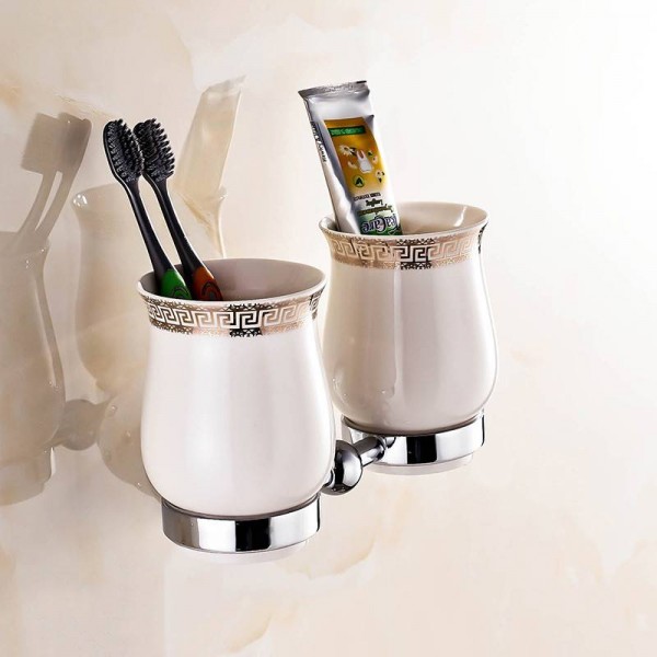 Double Cup Holder 5203, Bathroom Cup Dispenser Wall Mount