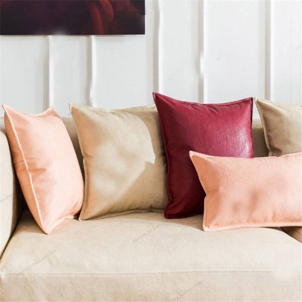 Cushion Cover Postmodern Metallic Throw Pillowcase Soft Imitation PU Leather Bedding Home Model Room Decor cojines almofadas