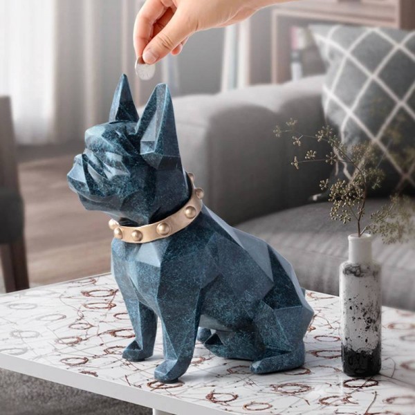 cute coin bank box resin Dog figurine home decorations coin storage box holder toy child gift organizer money box dog for kids