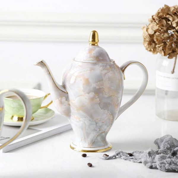 European Coffee Pot Home Large Capacity Kettle Teapot Bone English Ceramic Teapot