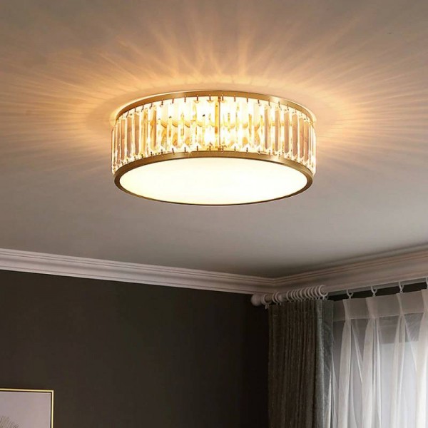 Luxury Foyer Parlor Led Crystal Ceiling Light Fixtures Work Office Study Circular Lighting Lampara Bedroom Reading Lamp Luxury Foyer Parlor Led Crystal Ceiling, Round Light Fixtures