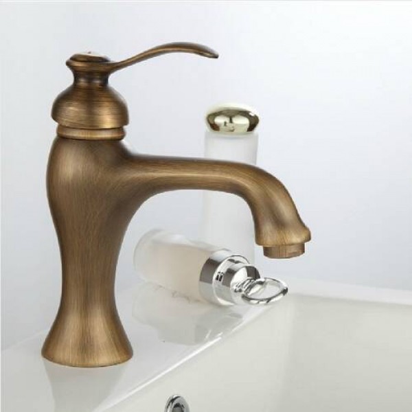 Freight Free Euro Style Single Handle Antique Brass Basin Sink Mixer Tap 7502