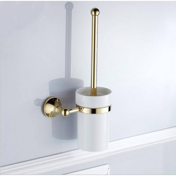 Gold brass bathroom toilet ceaner brush holder Archaize toilet rack holder Bathroom hardware accessories Toilet brush holder