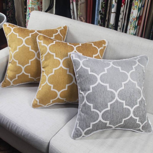 HAO JOY Recommend Luxury Chenille jacquard Cushion Cover High-precision Thick Fabric Home Decor Square Geometric Pillow Case