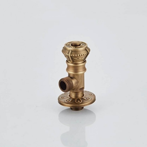 High Quality New 1/2"malex 1/2" male Brass Bathroom Angle Stop Valve Antique Finish Filling Valves Bathroom Part XSQ1-14