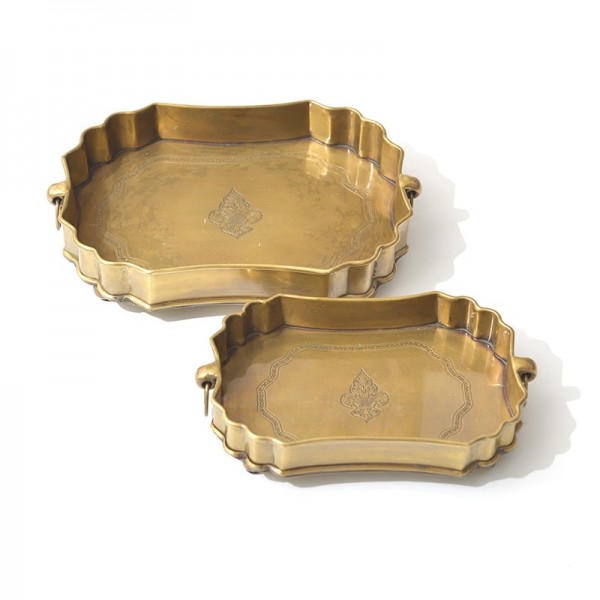  InsFashion high-class and delicate handmade brass serving tray for indian style home decor and jewelry store