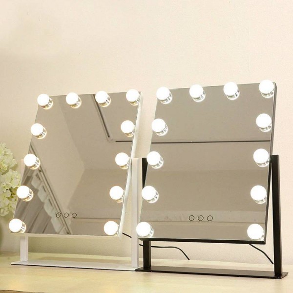 Luxury Led Makeup Mirror Girls White, Large Desktop Vanity Mirror
