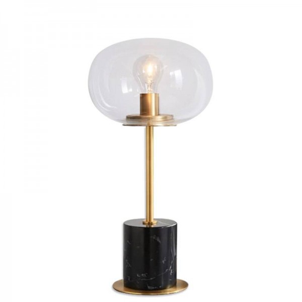 Marble table lamps Modern gold metal lamp body desk light living room bedroom Iron art clear glass lampshade home reading light