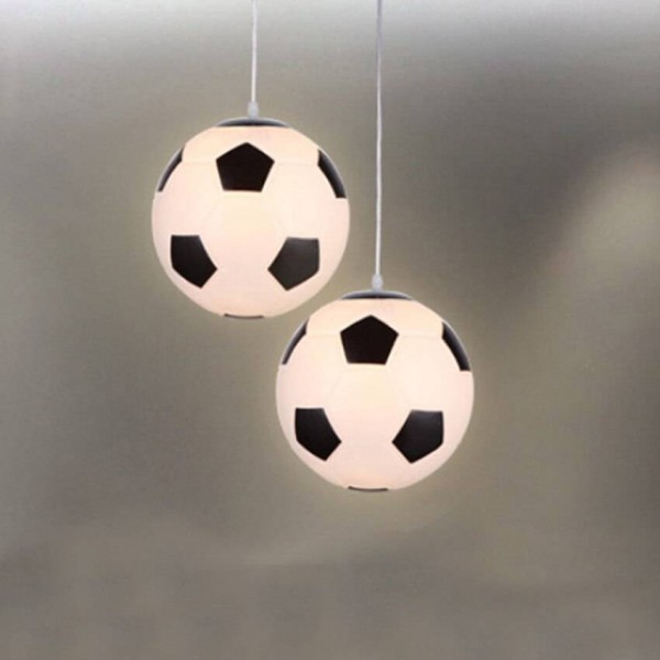Modern Creative football pendant lights,2 colors dia 25cm glass ball lampshade suspension light for children bedroom balcony