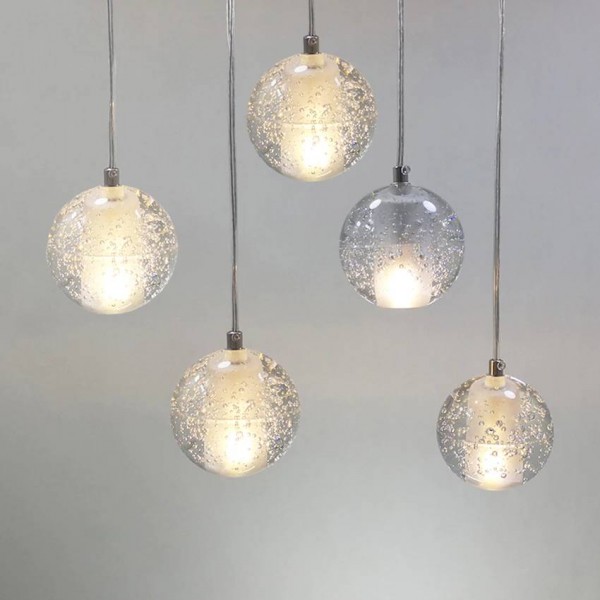 Modern G4 LED Bubble Crystal ball Ceiling Light Living Room Stair Pendant Lamp 