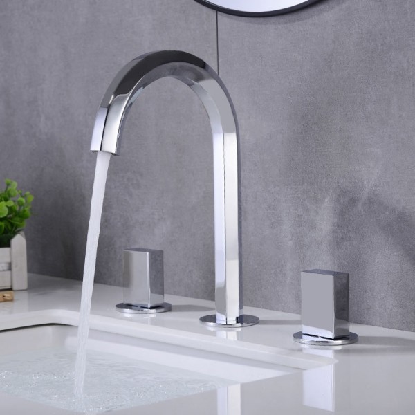 Luxury Modern Luxury Double Handles Widespread Bathroom Sink Faucet in ...
