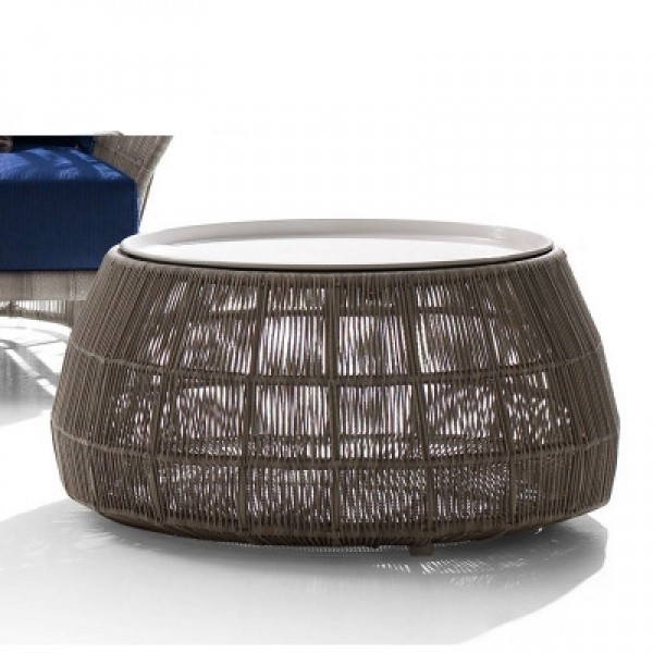 Luxury Modern Outdoor Coffee Table Patio Woven Round With Tempered Glass Top For Luxury Modern Outdoor Coffee Table, Outdoor Coffee Table Round Modern