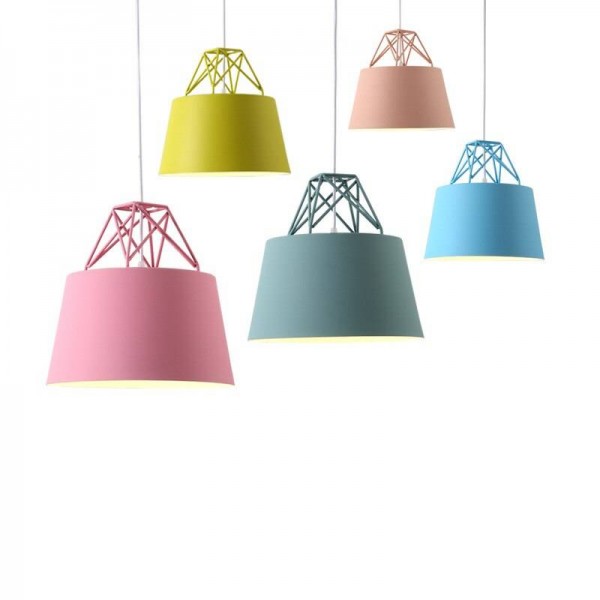 Modern simple Nordic macaron pendant lights colorful dining room bar bedroom bedside coffee house creative LED droplight
