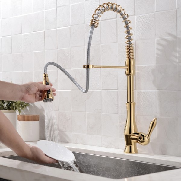 Kitchen faucet gooseneck single handle