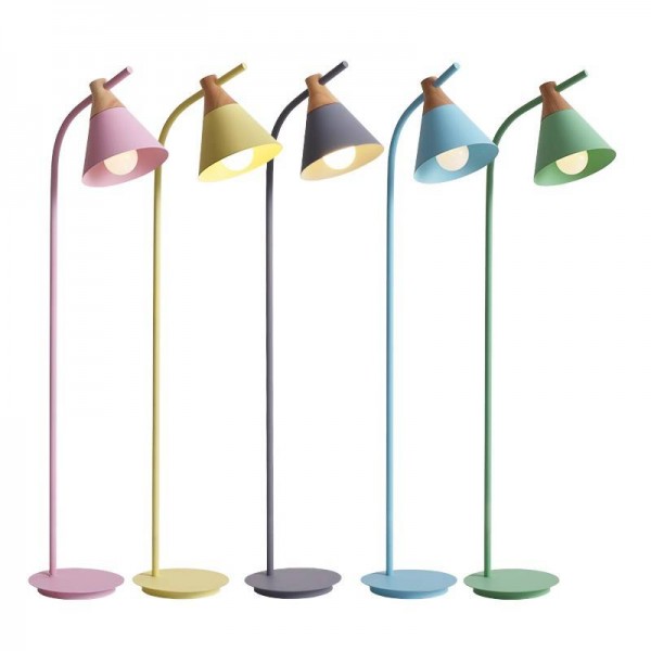 New classical floor lamps living room decoration metal and wood colorful lamp body lamp lampshade bedroom bedside LED lighting
