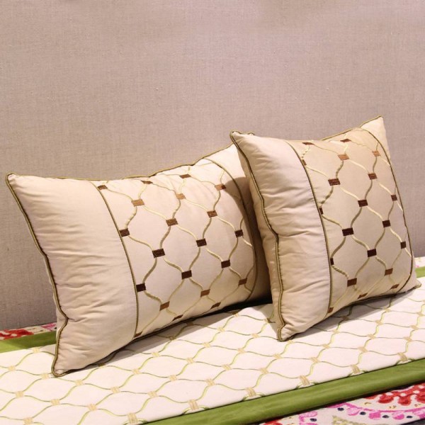 Nordic Elegant Beige Pillowcases Cushion Cover Embroidery Patchwork Creative Home Pillows Valentines Day Gift Almofadas Cojines