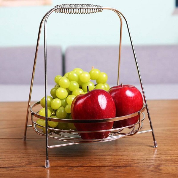 Nordic Living Room Creative Fruit Basket Stainless Steel Fruit Bowl Home Modern Minimalist Fruit Basket Desktop Storage Basket