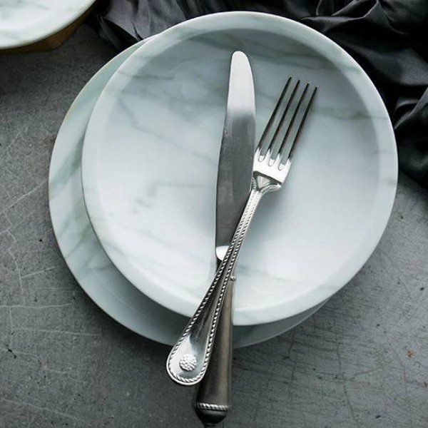 Nordic marble texture plates 23cm/18cm dinner plates tray salad bowl dishes bandejas ceramic plates