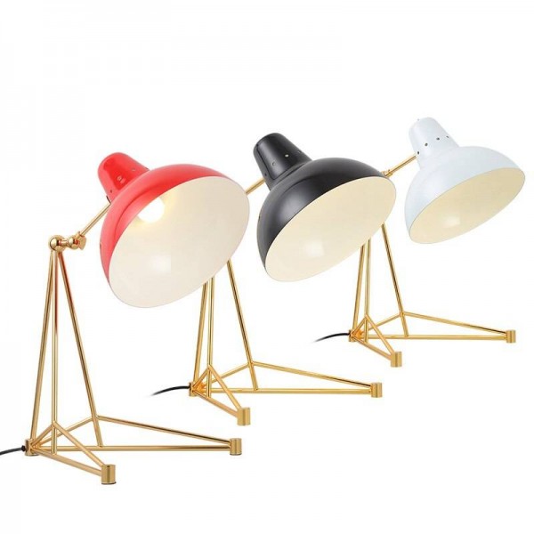 Post modern Simple Triangular metal horn design modeling Desk lamps Black white red foyer bedroom table light study reading lamp