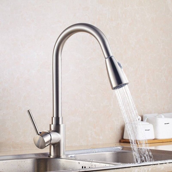 Pull Out faucets Kitchen faucet Nickel Brushed bathroom basin mixer tap faucet 2 Function Spring&Stream KL8055N