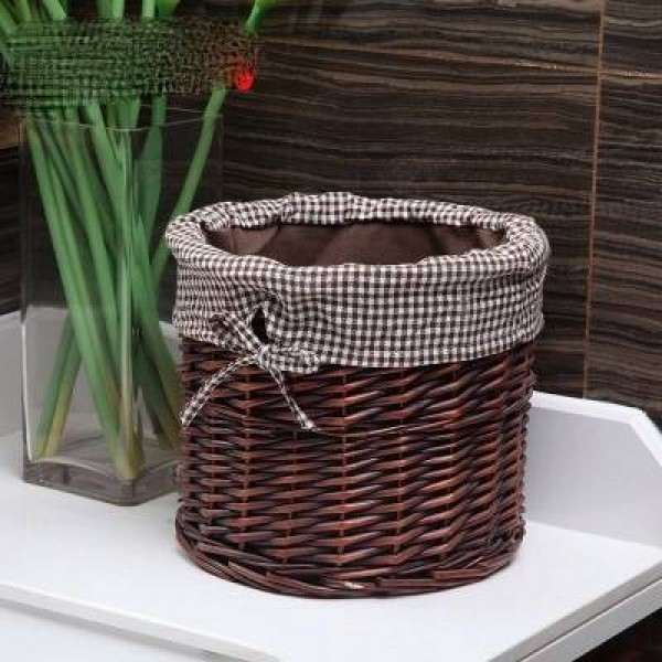 Rattan wicker basket desktop cloth storage basket straw small flower basket snack storage box sundries storage box