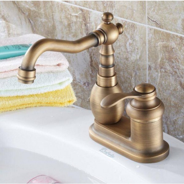 Swivel Spout Bathroom Basin Sink Mixer Single Handle Hole Deck Mount Faucet Taps 